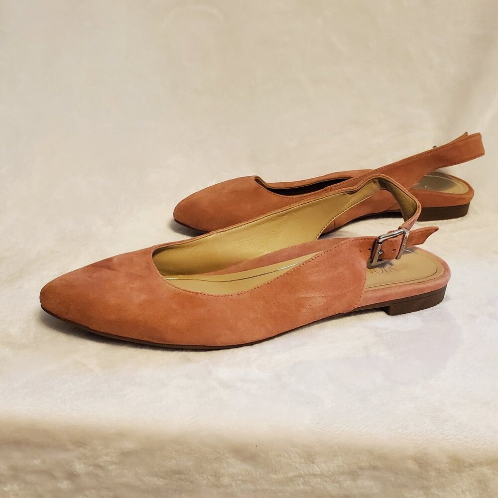 Vionic Jade Suede Slingback Flats, Dusty Rose, Women's Size 6.5